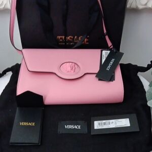 Elegant VERSACE Pink Crossbody Bag